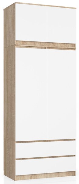 Suprastructură pentru dulap Sashka (Stejar sonoma + Alb). Promo -11%. 1069949