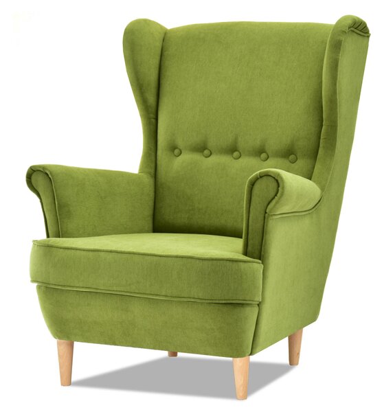Fotoliu cu urechi Margis (verde + nuc). Promo -17%. 1136052
