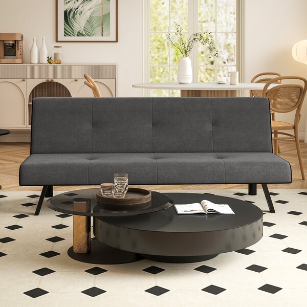 HOMCOM Canapea Extensibilă cu Spătar Reglabil în 3 Poziții și Șezut Tapițat, 170x76x72.5 cm, Gri | Aosom Romania