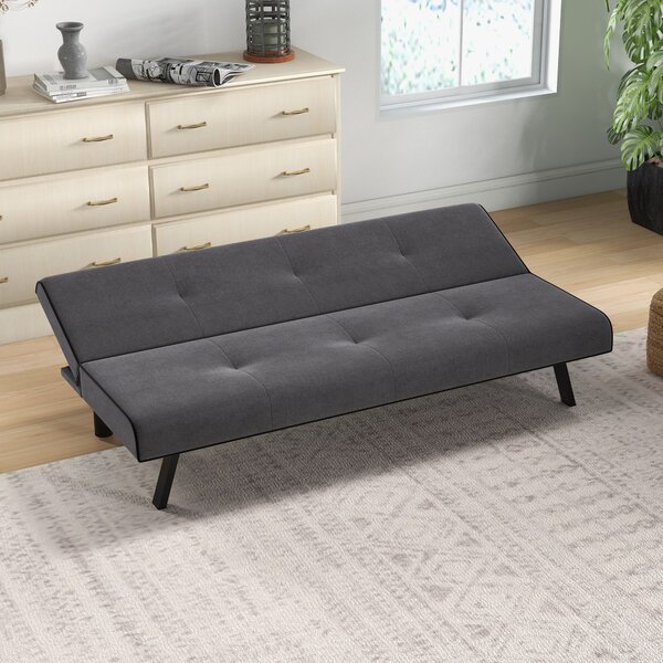 HOMCOM Canapea Extensibilă cu Spătar Reglabil în 3 Poziții și Șezut Tapițat, 170x76x72.5 cm, Gri | Aosom Romania