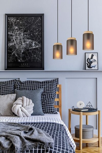 Lampă suspendată APP1812-3CP Frosted Grey