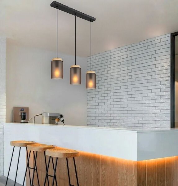 Lampă suspendată APP1812-3CP Frosted Grey