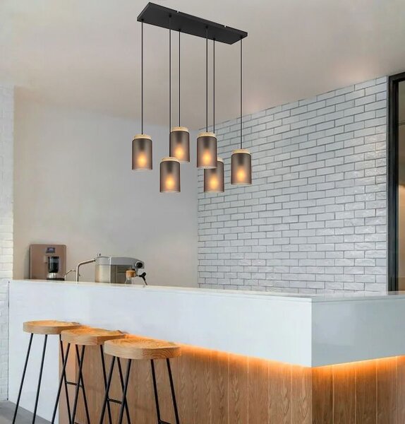 Lampă suspendată APP1813-6CP Frosted Grey
