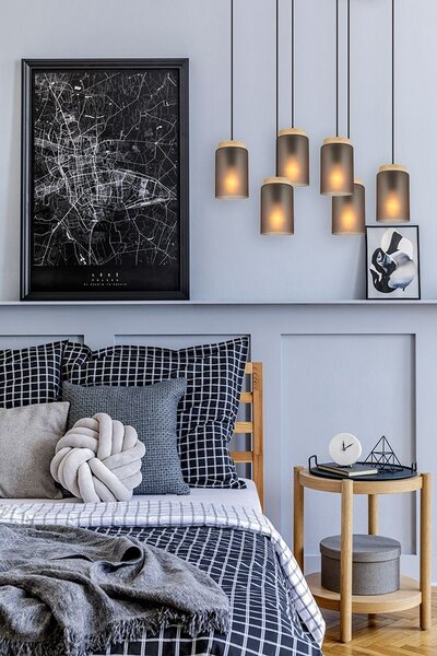 Lampă suspendată APP1813-6CP Frosted Grey