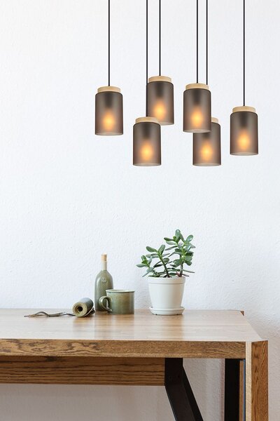 Lampă suspendată APP1813-6CP Frosted Grey
