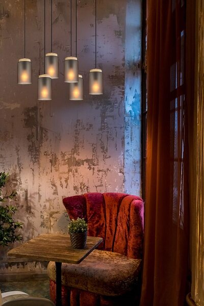 Lampă suspendată APP1813-6CP Frosted Grey