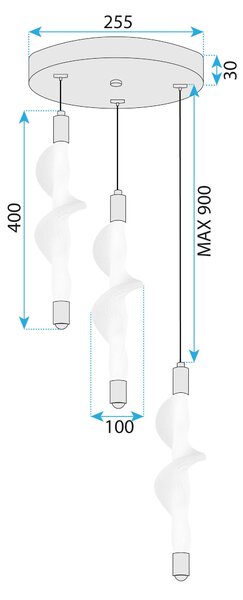 Lampa LED G009-3CPR WHITE/GOLD