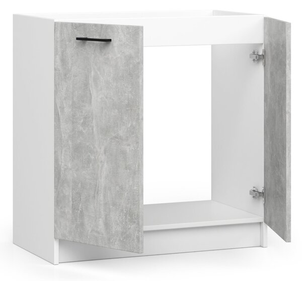 Dulap inferior de bucătărie Ozara S80ZL (alb + beton). Promo -15%. 1071077