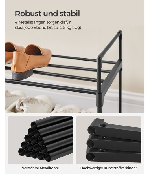 Raft pentru pantofi Songmics Gri 116x30x55 cm