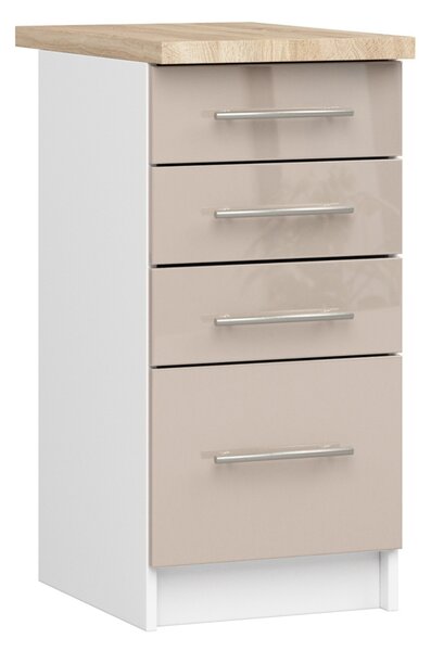 Dulap inferior de bucătărie Ozara S40 SZ4 (alb + cappuccino lucios). Promo -21%. 1071102