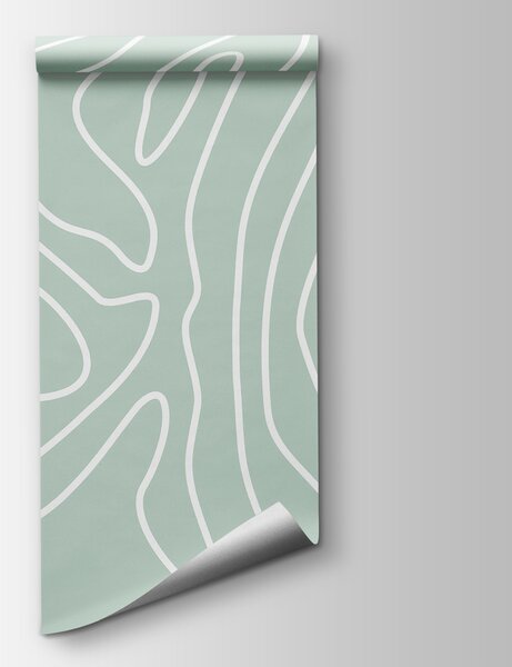 Fototapet Linii albe pe un fundal verde deschis, Fototapet abstracte, Fototapet populare, t00070v1 - Tapeko.ro