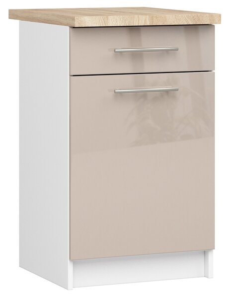 Dulap inferior de bucătărie Ozara S50 SZ4 (alb + cappuccino lucios). Promo -12%. 1071143