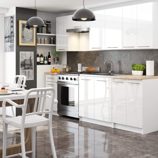 Dulap superior de bucătărie Ozara W30 H720 (alb + alb lucios). Promo -15%. 1071178