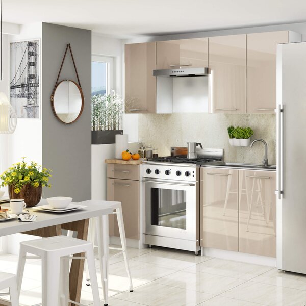 Dulap superior de bucătărie Ozara W30 H720 (alb + cappuccino lucios). Promo -20%. 1071179