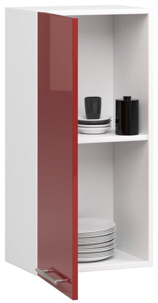 Dulap superior de bucătărie Ozara W40 H720 (alb + roșu lucios). Promo -12%. 1071187
