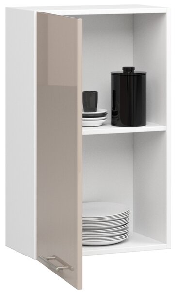 Dulap superior de bucătărie Ozara W50 H720 (alb + cappuccino lucios). Promo -11%. 1071191