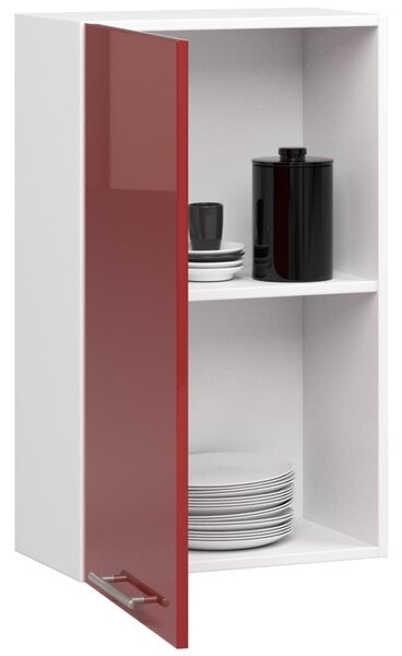 Dulap superior de bucătărie Ozara W50 H720 (alb + roșu lucios). Promo -15%. 1071193