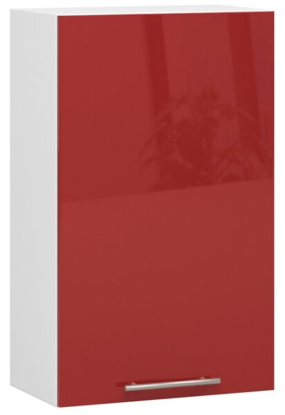 Dulap superior de bucătărie Ozara W50 H720 (alb + roșu lucios). Promo -15%. 1071193