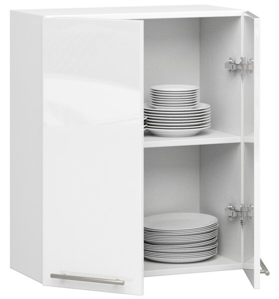 Dulap superior de bucătărie Ozara W60 H720 (alb + alb lucios). Promo -17%. 1071196
