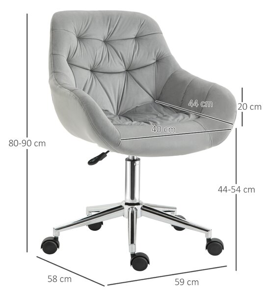 Vinsetto scaun ergonomic de birou, 59x58x80-90 cm, gri | Aosom Romania