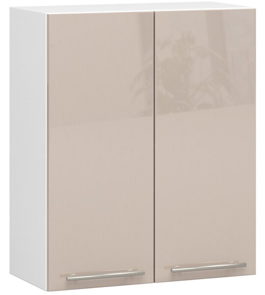 Dulap superior de bucătărie Ozara W60 H720 (alb + cappuccino lucios). Promo -14%. 1071197