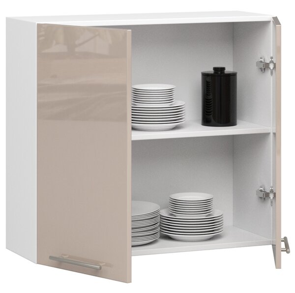 Dulap superior de bucătărie Ozara W80 H720 (alb + cappuccino lucios). Promo -14%. 1071203