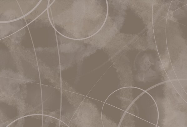Fototapet Fundal maro cu linii și cercuri albe, Fototapet abstracte, Fototapet populare, t00101 - Tapeko.ro