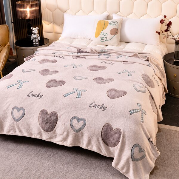 Patura cocolino subtire, 200x230 cm, model inimioare si fundite
