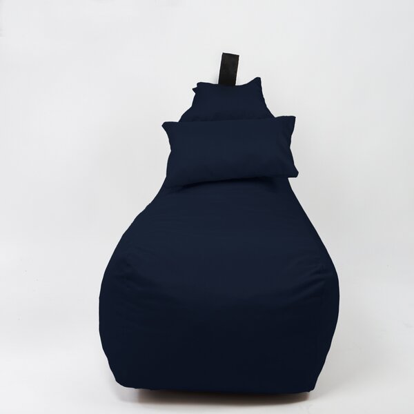 Fotoliu puf, Pufrelax Miraggio, perna inclusa, material impermeabil - Bleumarin