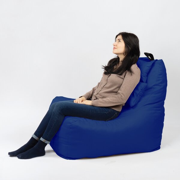 Fotoliu puf, Pufrelax Miraggio, perna inclusa, material impermeabil - Blue Royal