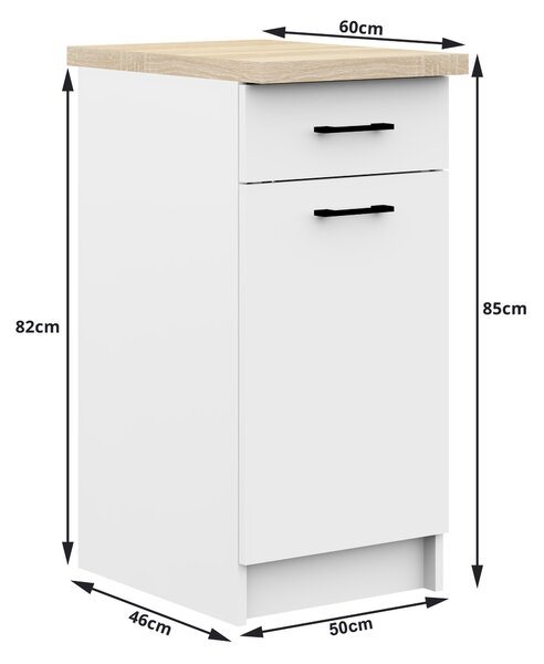 Dulap inferior de bucătărie Ozara S50 SZ1 (alb). Promo -14%. 1069450
