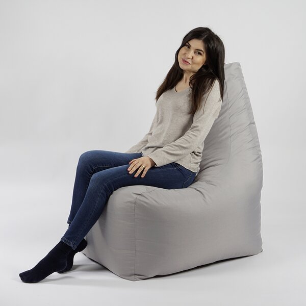 Fotoliu puf, Sunlounger EVO XL, umplutura de burete Memory Mix, material impermeabil - Gri deschis