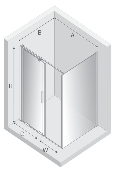 New Trendy Smart cabină de duș 110x90 cm dreptunghiular crom luciu/sticlă transparentă EXK-4026
