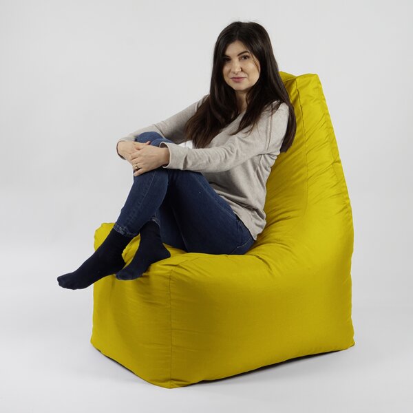 Fotoliu puf, Sunlounger EVO XL, umplutura de burete Memory Mix, material impermeabil - Galben