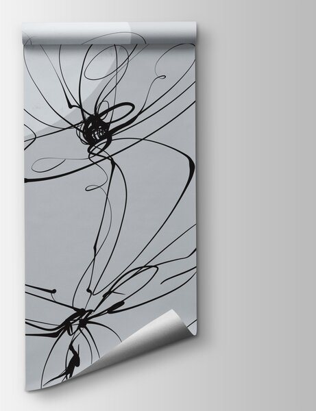 Fototapet Desen de flori cu cercuri și puncte, Fototapet abstracte, Fototapet populare, t00145v1 - Tapeko.ro