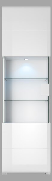 Vitrină Tamie DW05 (alb + alb lucios). Promo -21%. 1118152