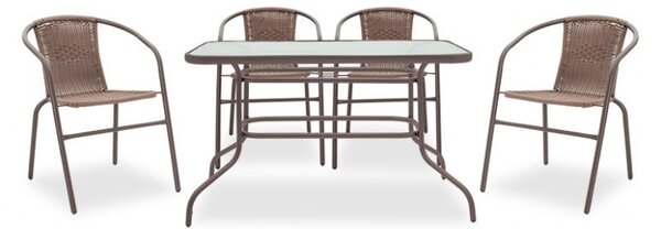 Set Masa si Scaune Gradina Valor-Obbi 5 Piese Negru - Maro