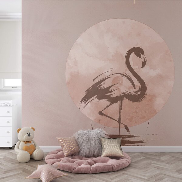 Fototapet Flamingo desen pe hârtie, Fototapet animale, Fototapet populare, t00176 - Tapeko.ro