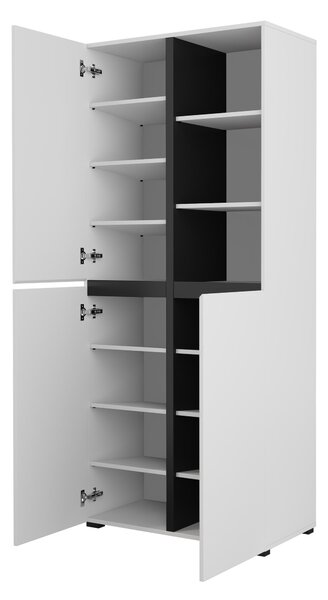 Dulap cu rafturi Crossroad H W88 (alb + negru). Promo -19%. 1118186