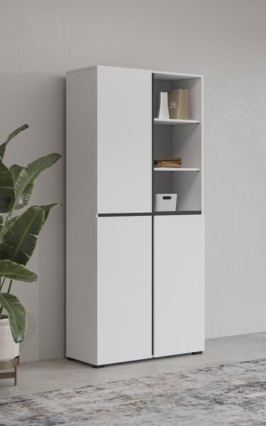 Dulap cu rafturi Crossroad H W88 (alb + negru). Promo -19%. 1118186