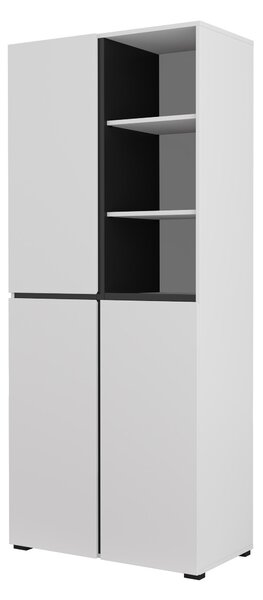 Dulap cu rafturi Crossroad H W88 (alb + negru). Promo -19%. 1118186