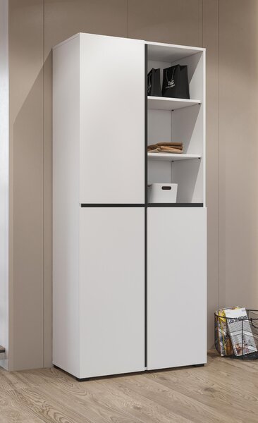 Dulap cu rafturi Crossroad H W88 (alb + negru). Promo -19%. 1118186