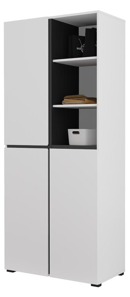 Dulap cu rafturi Crossroad H W88 (alb + negru). Promo -19%. 1118186