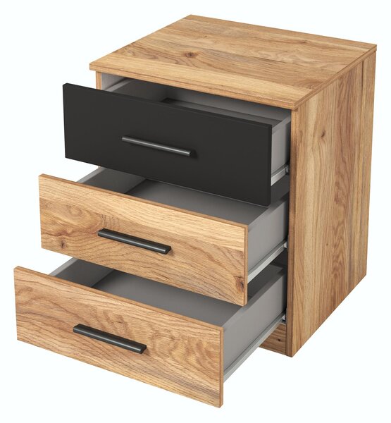 Noptieră Benson MW22 (stejar mauvella + negru). Promo -21%. 1118203
