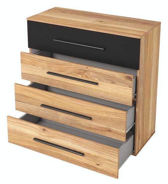 Comodă Benson MW27 (stejar mauvella + negru). Promo -17%. 1118204