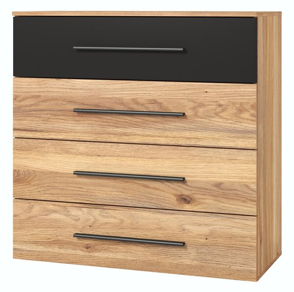 Comodă Benson MW27 (stejar mauvella + negru). Promo -17%. 1118204