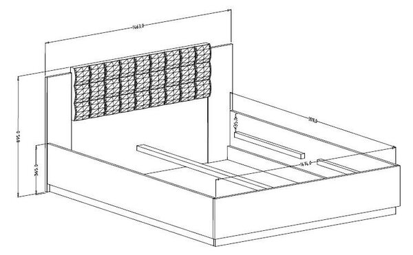 Pat matrimonial 140 cm Signat Typ30 (stejar flagstaff + negru mat). Promo -18%. 1118233