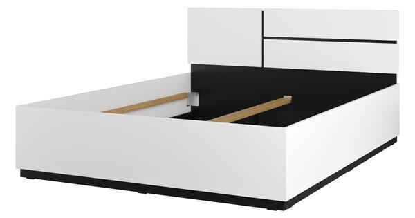 Pat matrimonial 160 cm Crossroad S31 (alb + negru). 1118238