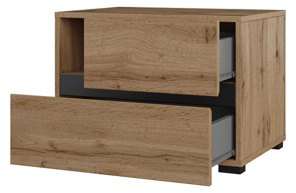 Noptieră Crossroad S22 (stejar wotan + negru). Promo -14%. 1118254