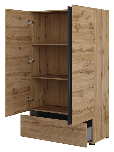 Dulap cu rafturi Crossroad S38 (stejar wotan + negru). 1118260